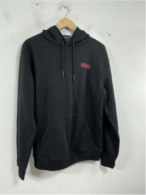 Men NWT Airwalk Hooded Pullover Sweatshirt Small Black Graphic